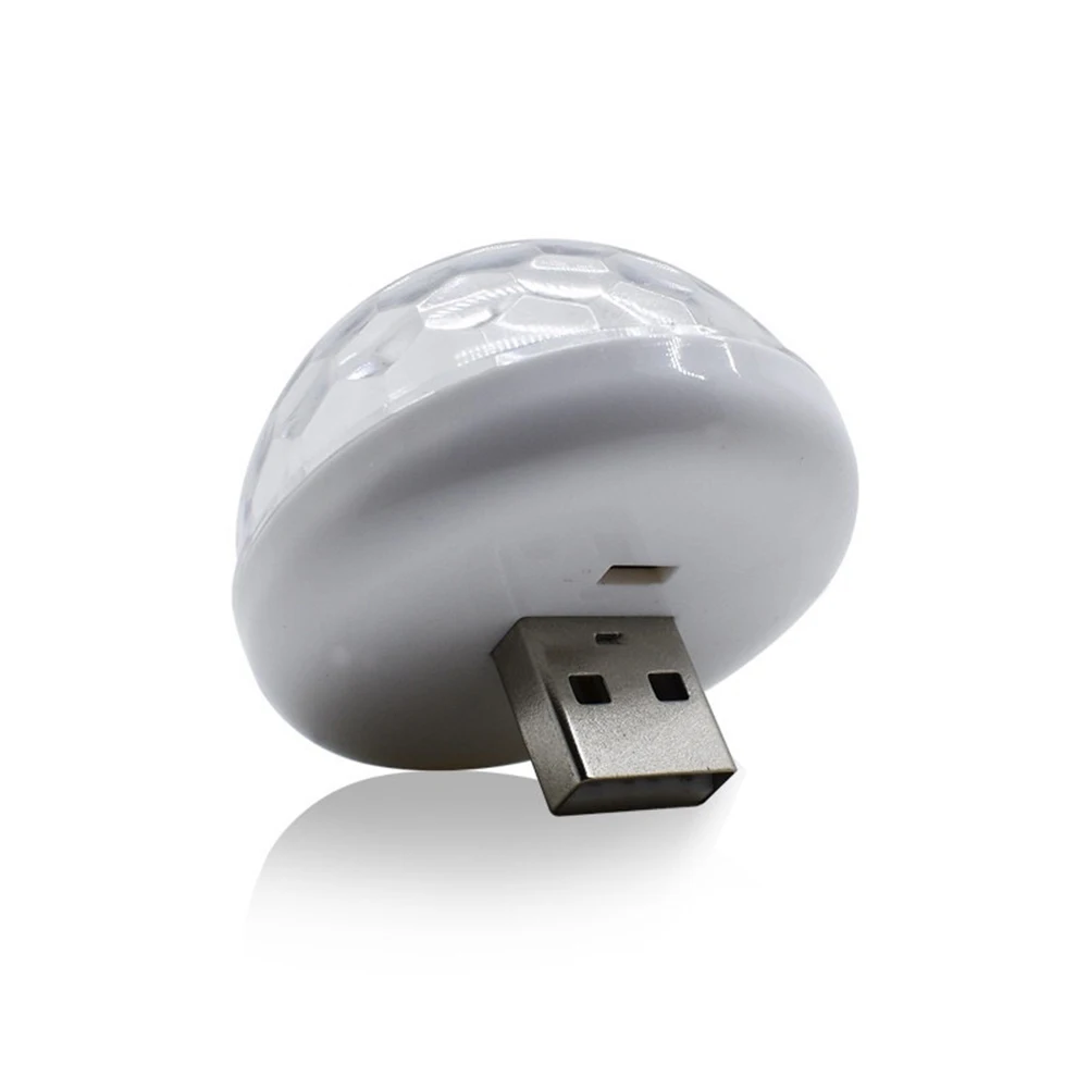 Мини Портативный USB Хрустальный шар Диско свет LED красочный эффект Звуковое