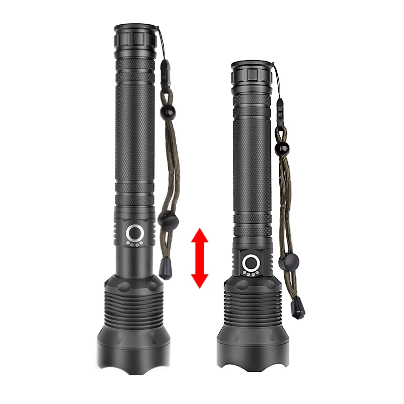 

CLAITE 1282 XHP70 LED 3 Modes USB Rechargeable Telescopic Zoom LED Flashlight Torch Lantern 18650/26650 Battery