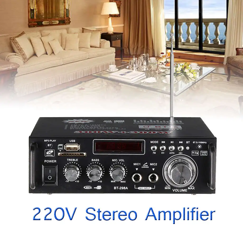 600W Home Amplifiers Audio Bluetooth Amplifier Subwoofer Amplifier Home Theater Sound System Mini Amplifier Professional