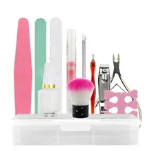 12 шт./компл. Pro все инструменты для ногтей пилка для ногтей Набор для удаления омертвевшей кожи для маникюра Уход Педикюр Инструменты для красоты