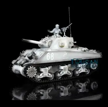 

2.4G Henglong 1/16 Snow 6.0 Infrared Combat System Upgraded M4A3 Sherman RTR RC Tank 3898 Metal Tracks TH12824