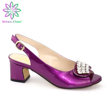 

New Fashion African Pumps Shoe Summer High Heels Top Quality African Sandals Heels Pumps Purple Color African Wedding Women Shoe