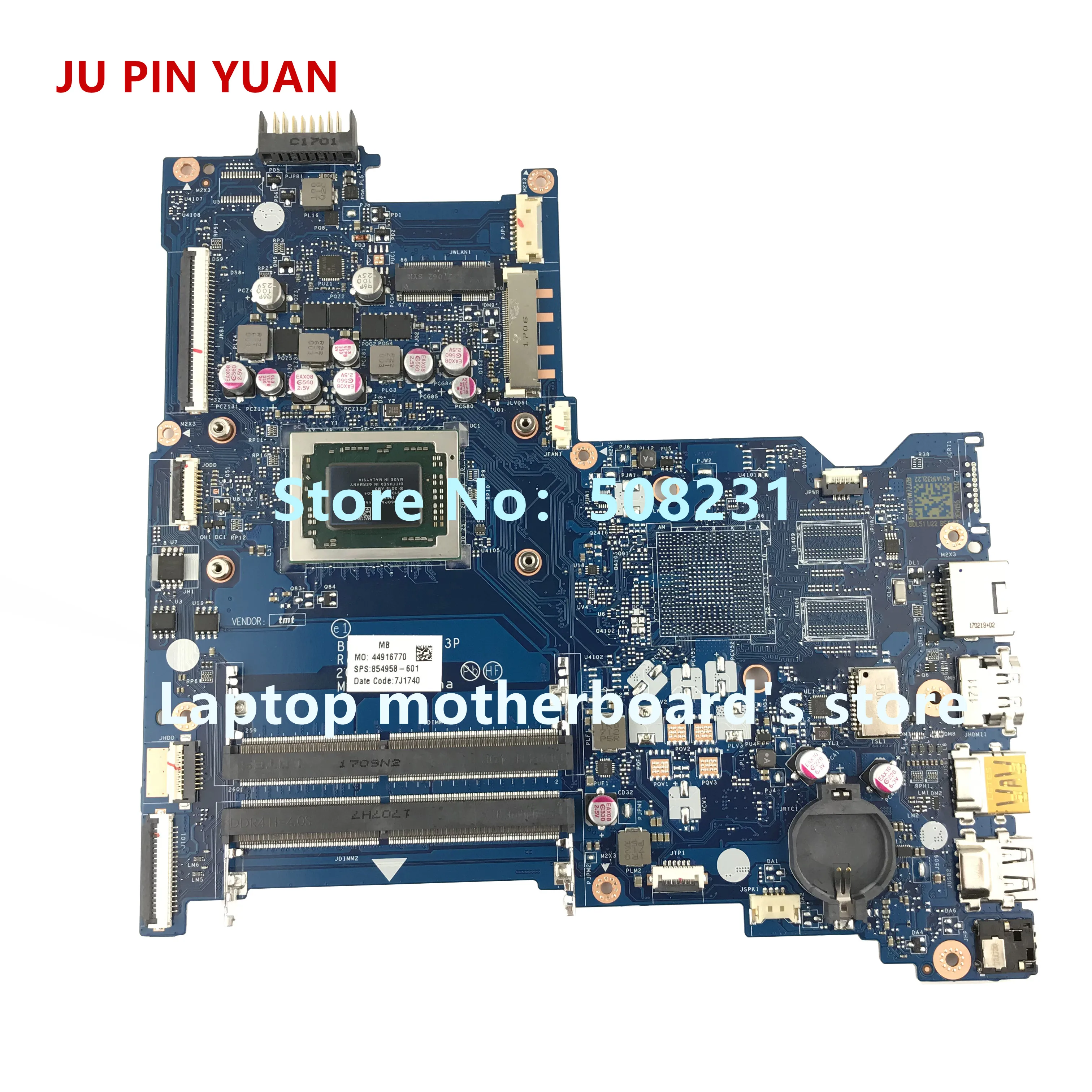 JU PIN YUAN 854958 601 854958 501 854958 001 LA D713P mainboard for HP 15 BA 1