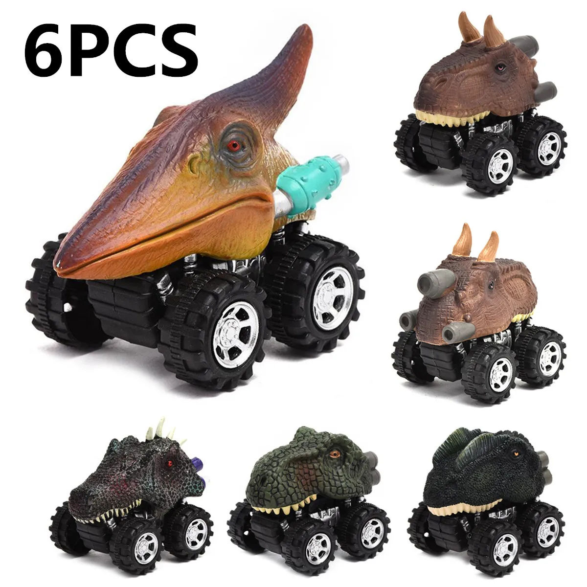 2019 динозавр автомобиль игрушки 6 шт. мини-игрушка автомобиль задняя часть автомобиля Модель игрушки динозавр модель подарок грузовик хобби