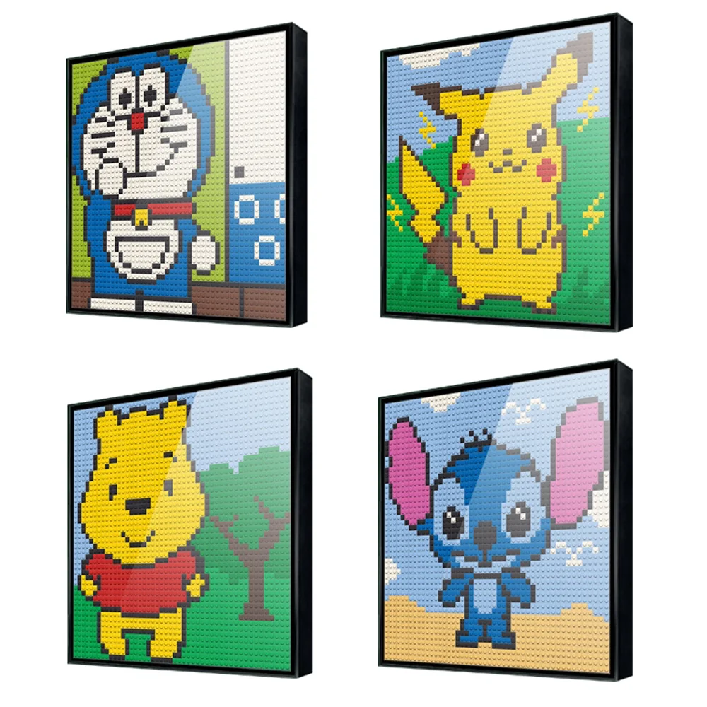 Günstige 50x50 Punkte Isometrische Pixel Kunst Ziegel 1x1 Mini Bausteine Porträts DIY Hause Dekoration Kompatibel Mit le * geht Cartoon