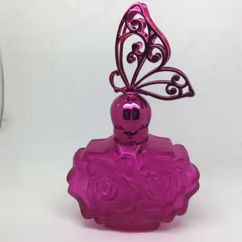 

100pcs new 30ML Frosted Red Butterfly Glass Perfume Spray Bottle fashion