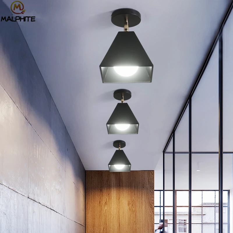 

Nordic Iron LED Ceiling Light Bedroom Lighting Luminaire Aisle Balcony Lamp Ceiling Adjustable Corridor Balcony Light Fixtures