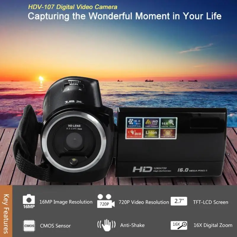 

2.7inch LCD Screen Digital Camera Professional 16X Zoom Video Recorder Camcorder Photo DSLR Camera DV Consumer Camcorders