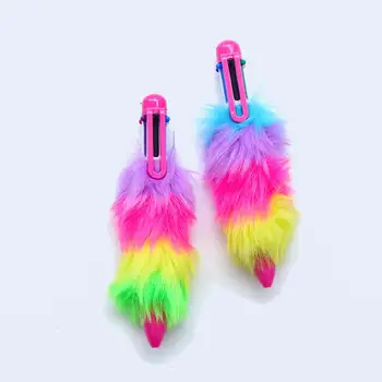 

300 pcs Six-color Refill Color Ballpoint Pen 0.5mm Bullet Tip Pen Colored Plush Pole Plush pen Creative Stationery