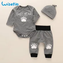 Одежда для маленьких мальчиков, комплект одежды для новорожденных, милый комплект одежды для малышей, комплект одежды для маленьких мальчиков, 3 предмета, боди+ штаны+ шапка, зимняя одежда, D30