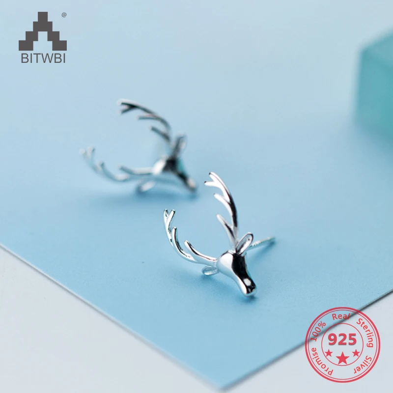 

Wholesale Japan Korea Style 925 Sterling Silver Fashion Elk Antlers Stud Earring Women Jewelry