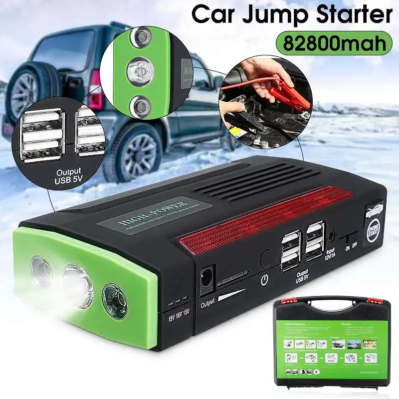  Audew Multi-Function Portable 12V Car Jump Starter 600APeak 82800mAh Battery Booster Power Bank For