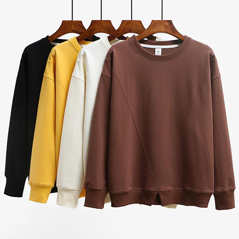 2018 осень зима модные однотонные Harajuku пуловер большой размеры толстые свободные