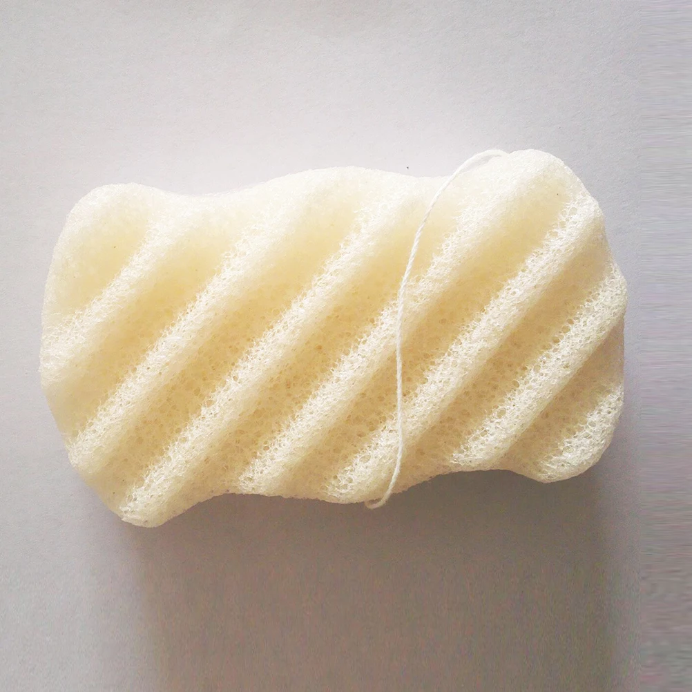 

1pc Portable Wave Shape Konjac Sponge Natural Streamlining Konjac Bath Pads For Makeup Remover Facial Cleaning Body Cleaning