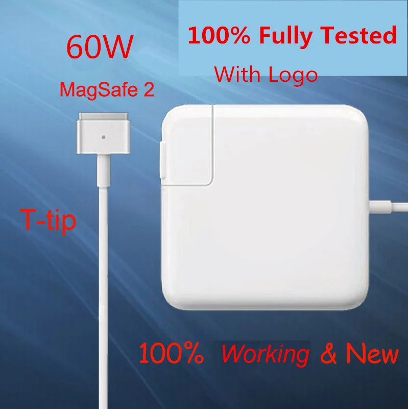 

100% New Working MacSafe 2 60W 16.5V 3.65A T tip power adapter Charger for apple Macbook pro 13" A1435 A1465 A1425 A1502