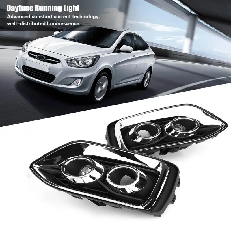 1Pair Car Daytime Running Light DRL LED Daylight Fog Lamp for Hyundai