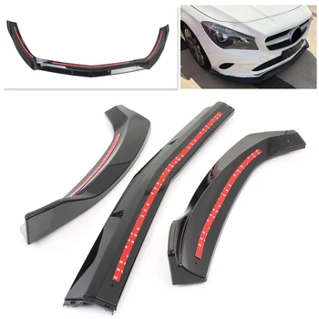 

Car Front Bumper Lip Trim Cover For Mercedes-Benz CLA W117 CLA180 CLA200 CLA250 2017 2018 2019 Gloss Black