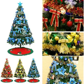 

Christmas Tree With Decoration 1.2m Pet Bare Tree Simulation Christmas New Year Decorations Metal Stand Party Supplies For Home