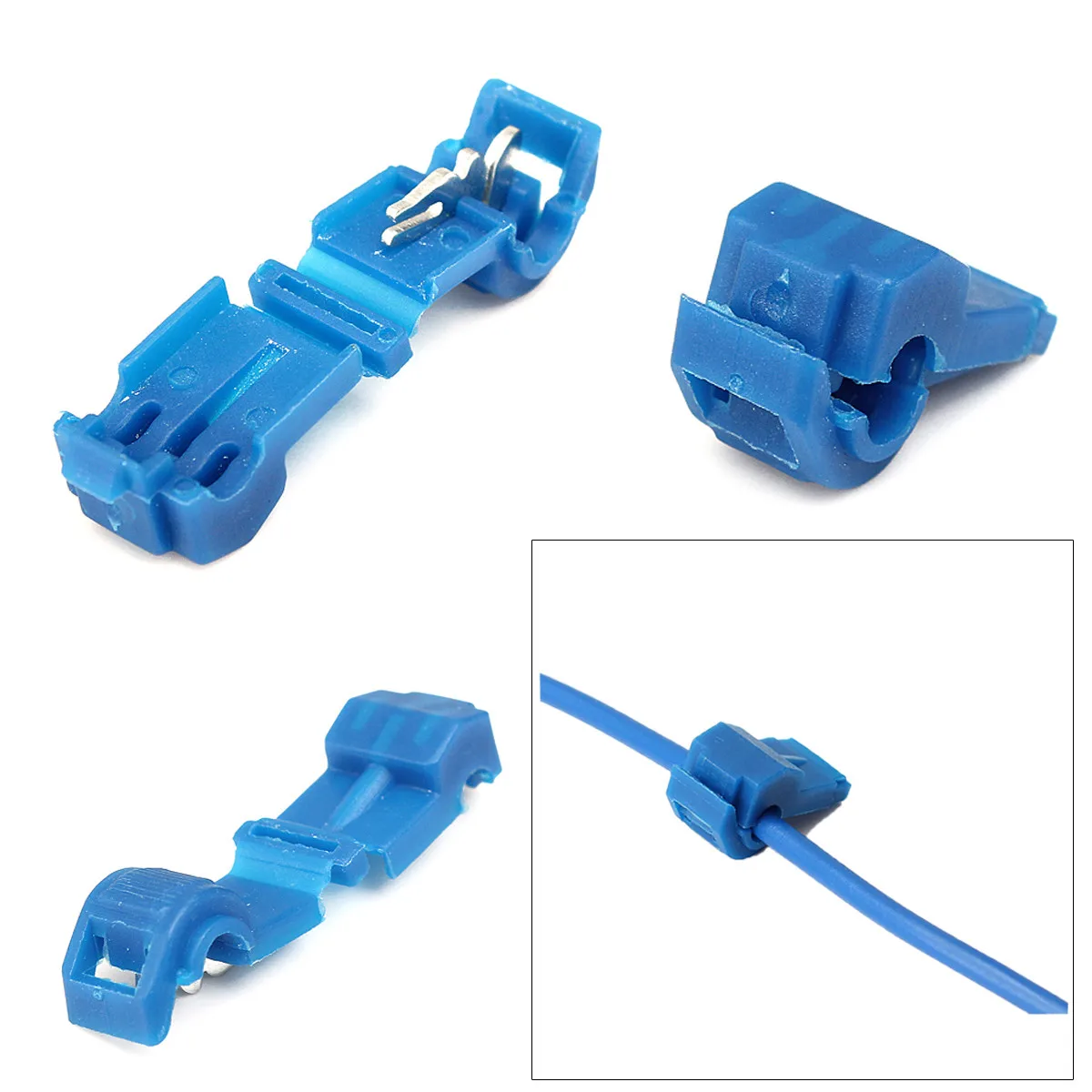 

5pcs Insulated Quick Wire Connectors Blue 18-14 AWG Audio Terminal Quick Splice Electrical Male Spade Connectors
