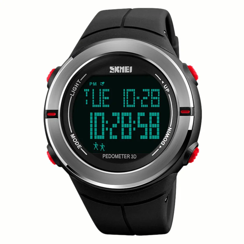 SKMEi мужские спортивные часы Шагомер калорий 50 м водостойкие часы светодиодный дисплей цифровой военный часы 1322