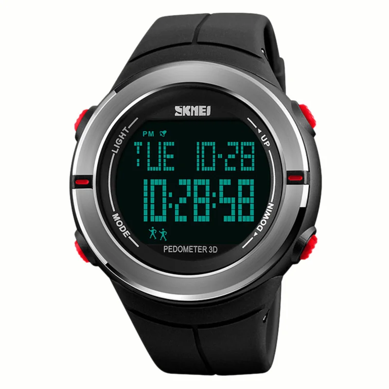 

SKMEi Men'S Sports Watch Pedometer Calorie 50 Meters Waterproof Watch Led Display Digital Military Watch 1322