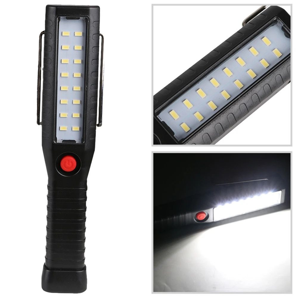 

CLAITE USB Rechargeable 16 LED Work Light Magnetic Hanging Inspection Lamp Flashlight Hook Camping Lamp Torch