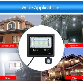 

AC85-265V 30W 60 LED PIR Motion Sensor Flood Light Spot Projector Lamp Bracket Inductor Angle for Patio Garden Courtyard IP66