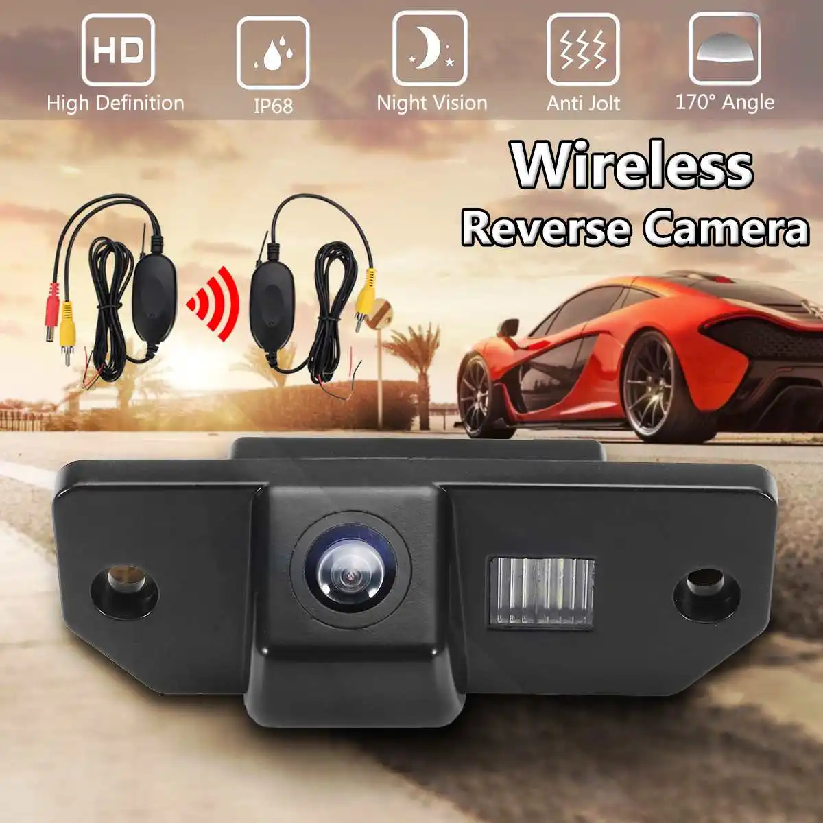 

Wireless Car CCD Reverse Rear View Backup Camera For VW/Ford/Focus/Sedan/C-Max