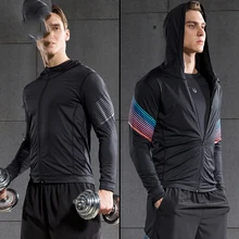 Willarde мужская куртка для бега с длинным рукавом, спортивная одежда для фитнеса, эластичные быстросохнущие спортивные топы с капюшоном для бега