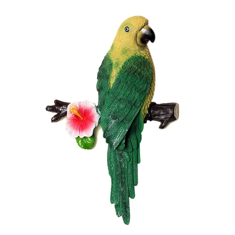 

Parrot Mural European-Style Garden Home Living Room Background Wall Hangings Resin Pendant Wall Hangings Hook Up