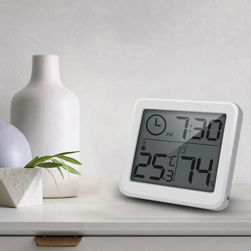 

Digital Clock Thermometer Hygrometer Electronic LCD Desk Clock Temperature Humidity Wall Clocks Weather Station Indoor Clock