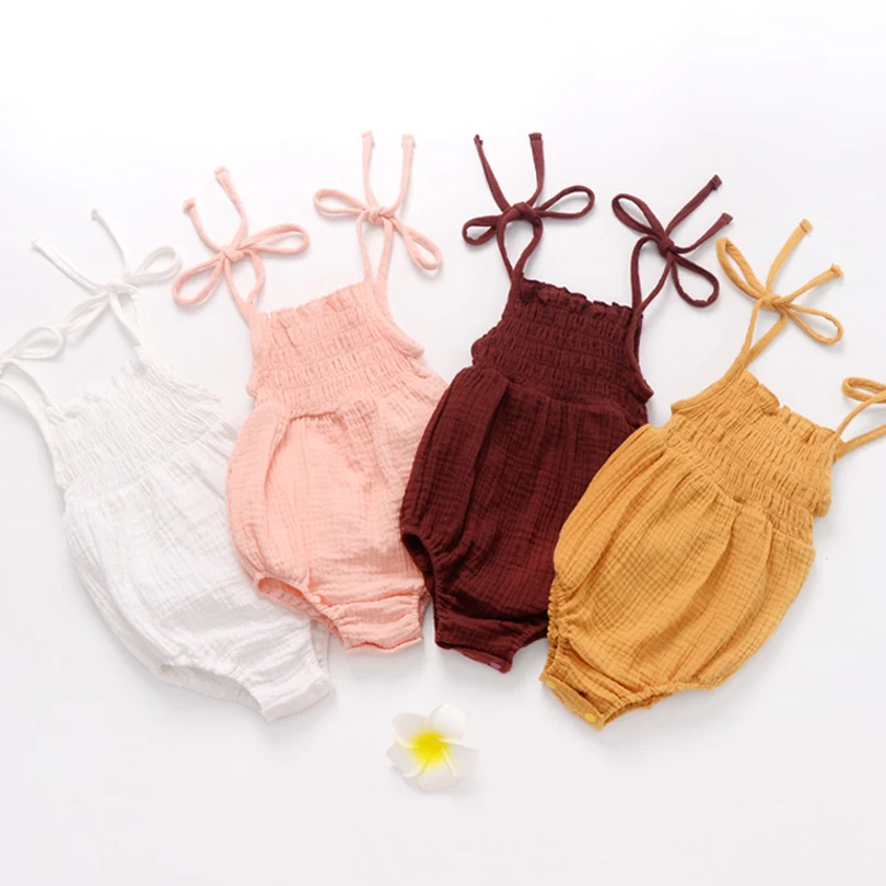 

Lovely Newborn Toddler Infant Baby Girl Rompers Summer Sleeveless Backless Lace Jumpsuit Solid Romper Baby Girls Clothes Sunsuit