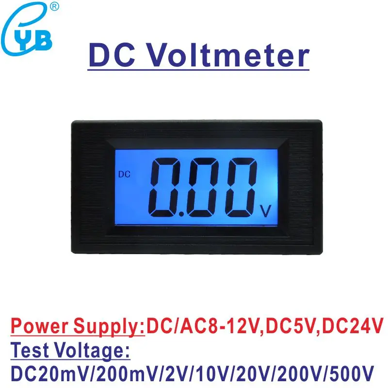 

YB5135D LCD Digital Voltmeter DC 200mV/2V/20V/200V/500V DC Voltage Meter Volt Panel Meter Voltage Monitor Volt Meter Voltmetre