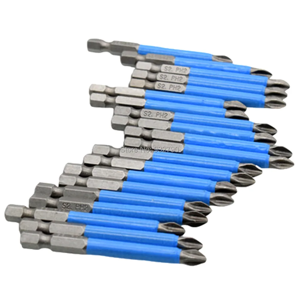 

Pack of 20 PH2 70mm Phillips Drywall Screw Driver Bits Magnetic Screwdriver Bit Set Power Drill Screwdriver Bit 1/4" Hex Bits