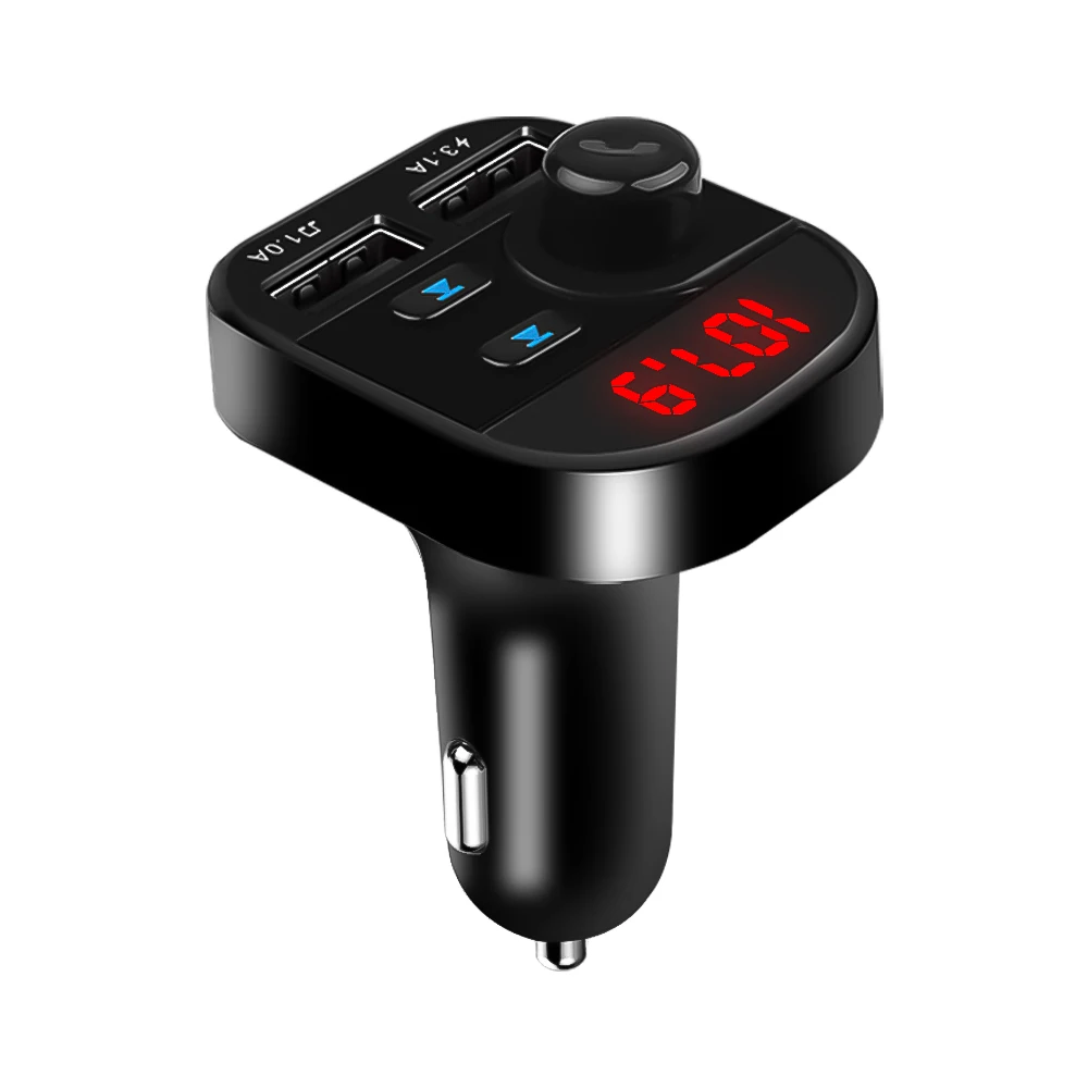 

Kebidu Car Charger Handsfree FM Transmitter Bluetooth Car Kit LCD MP3 Player Dual USB Car Phone Charger for iPhone Mobile Phone