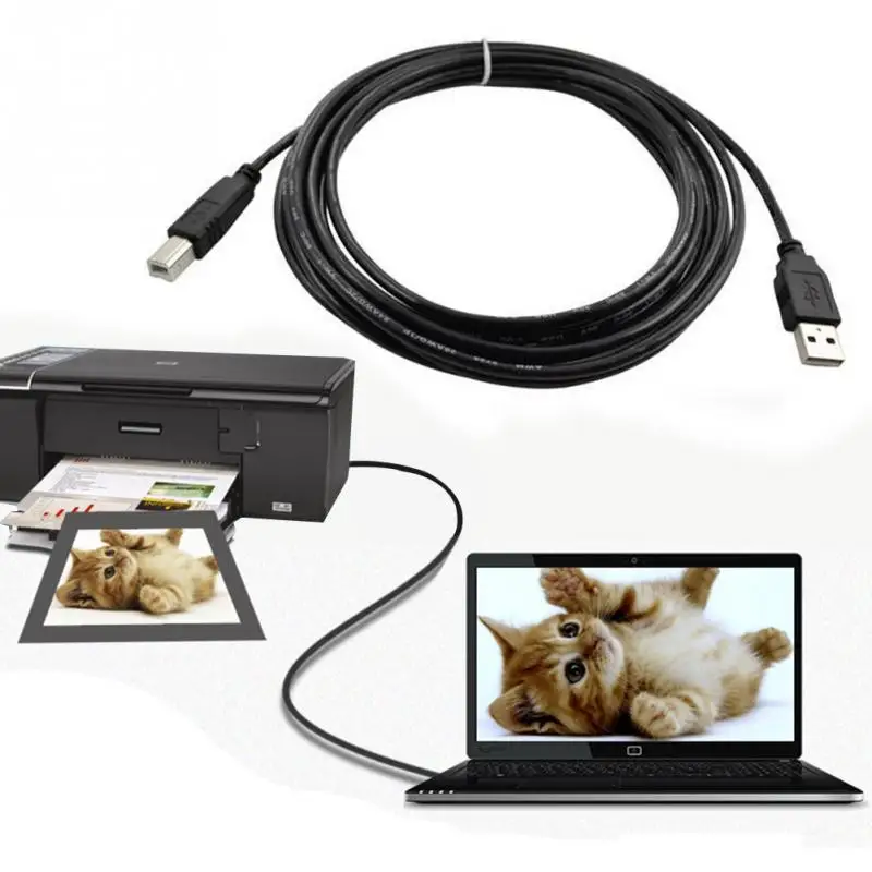 1 متر المهنية أسود USB طباعة خط 2.0 سلك a إلى B عالية السرعة مربع الفم طابعات ماسحة كابل بيانات خط الرصاص