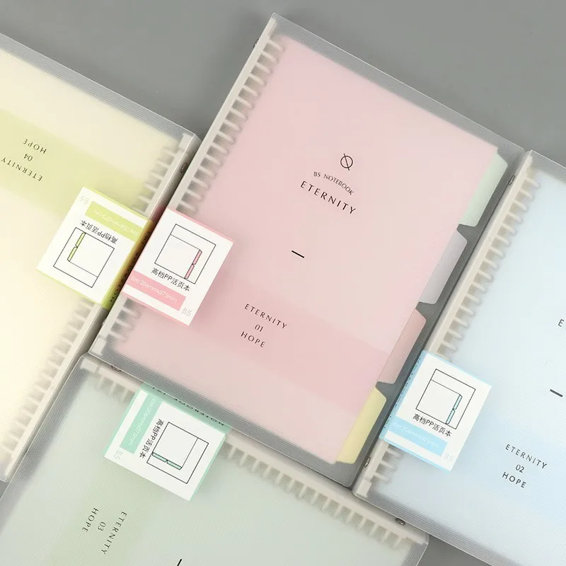

A5 B5 Macaron Colour Small Fresh Loose-leaf Notebook Korea Simple Detachable Refill Student Note book Cute School Supplies