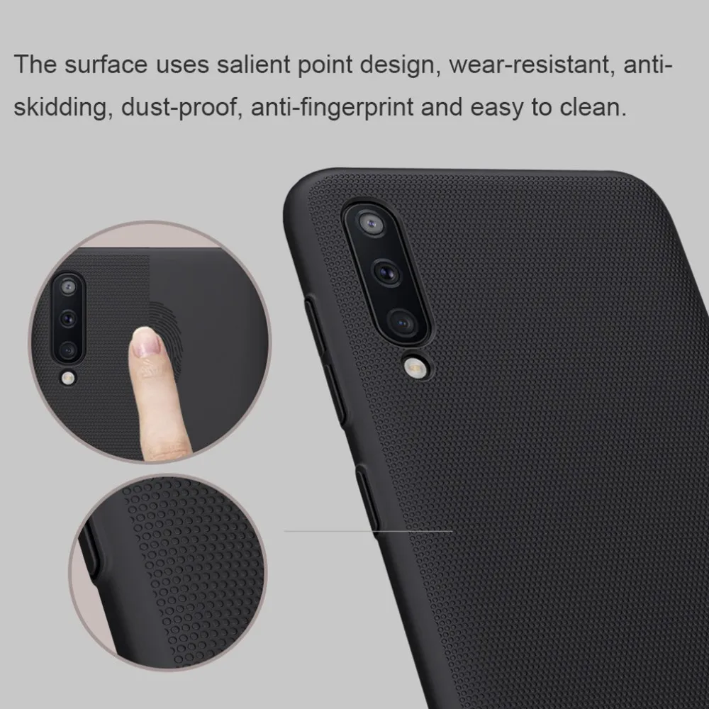 For Samsung Galaxy A50 чехол NILLKIN облегающие Чехлы Супер Матовый экран с подарочной подставкой для телефона и розничной упаковкой