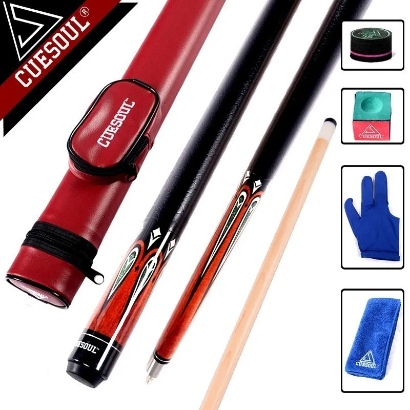 

CUESOUL Maple Billiard Cues Shaft 11.75mm Tips 1/2 Split Pool Billiards Cue Stick 58 Inch With Case And Accessories As Gift