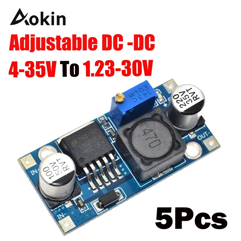 5 шт. Dc-dc Lm2596 Lm2596s 4-35v Регулируемый понижающий модуль питания Dc В 3a Макс выход 1 23 v-30 v