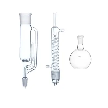 

500ml,24/40,Glass Soxhlet Extractor,Coil Graham Condenser,One Flat Bottom Flask