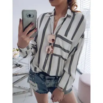 

Women's Striped Casual Tops Shirt Loose Blouse Clothes Plus Size