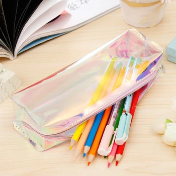 

1 PC Colorful Laser PU Pencil Case Rainbow Leather Pen Case Pencil Bag Box Pouch Cases For Pens Gift Statiobary Supplies 04926