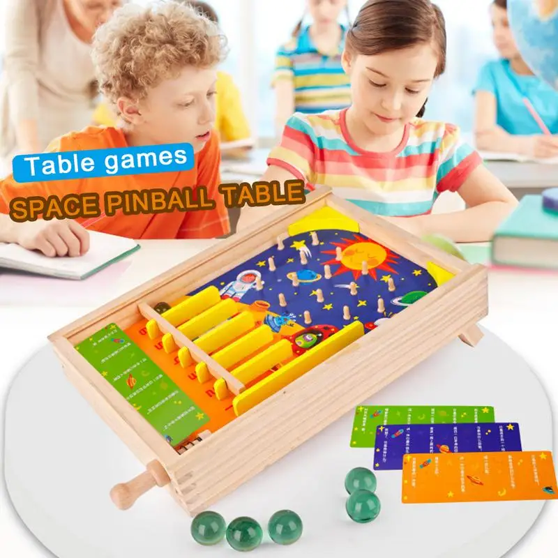 

Wooden Early Educational Toy Pinball Machine Multifunctional Desktop Game Toy Wooden Pinball Machine Toy Multi-functional Table