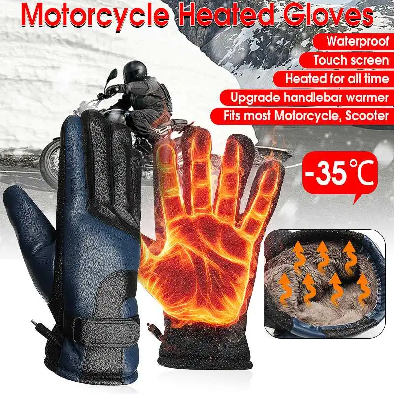 Motorcycle Sport Hunting Electric Heated Gloves Rechargeable Battery Windproof Winter Heating Winter Warmer Heated Touchs Screen