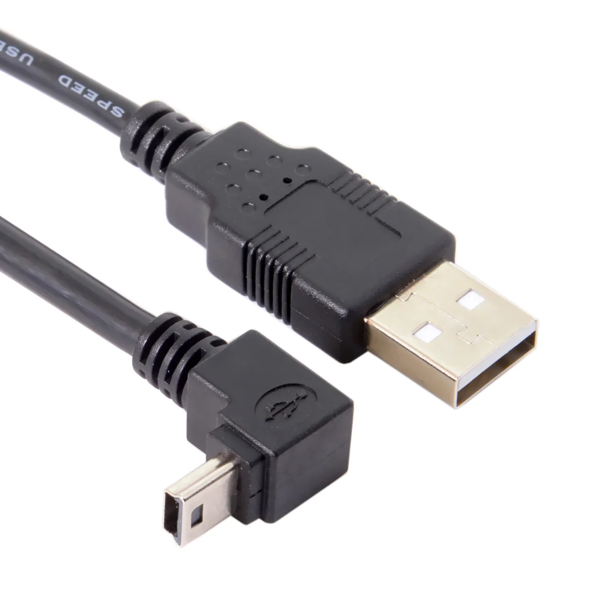 5pin Mini USB 2,0 B type Male 90 градусов вниз под углом к USB Мужской кабель для передачи данных 0,5 м