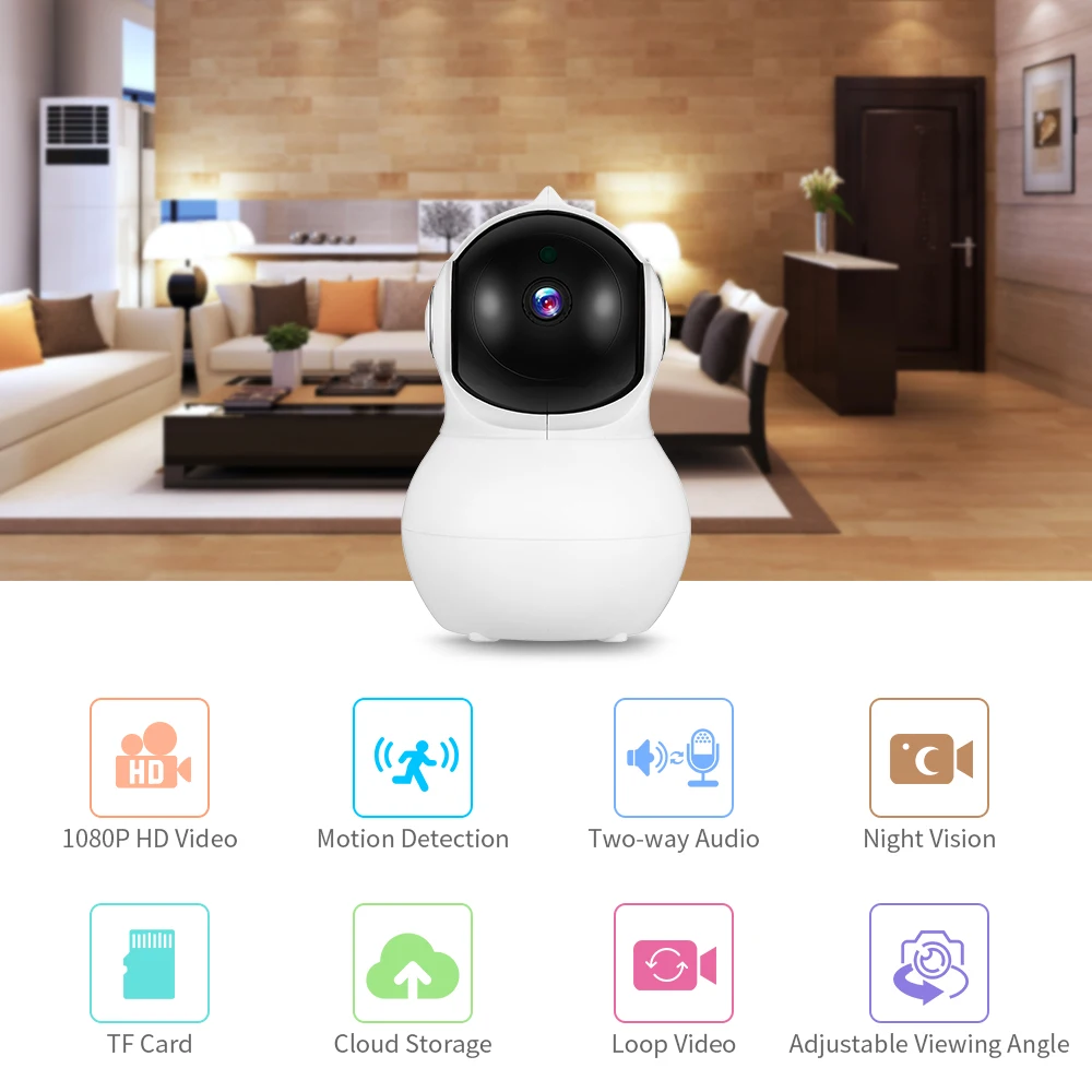 

ZD - HGM130B - V7 Baby Sleeping Monitors 1080P HD Smart IP Camera With Night Vision For Home Security Adjustable Viewing Angle