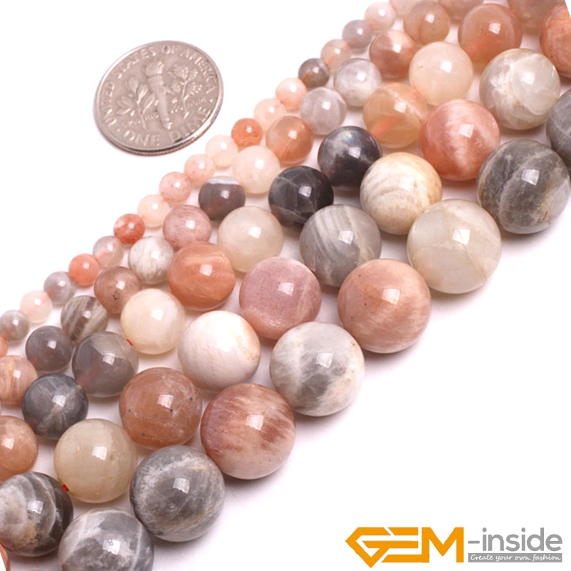 Natural Gemstone Sunstone Round Spacer Beads For Jewelry Making 15" 6mm 8mm 10mm