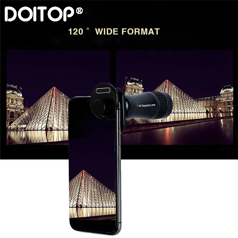 DOITOP 4 в 1 зум объектив мобильного телефона Набор для iPhone X 8 7 6S 6 Plus Samsung 22x
