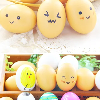 

6pcs DIY Easter Egg Ornaments Children'S Toys Wooden Eggs Painted Decorative Pendant Gradient Wood Egg DIY Paiting Eggs